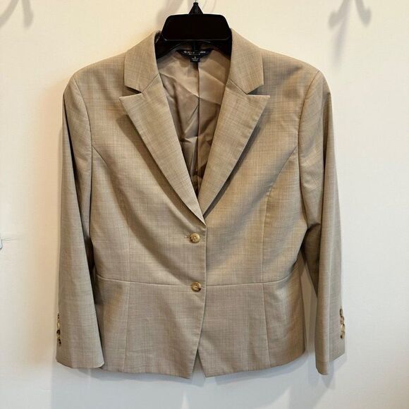 Brooks Brother Khaki Wool Blazer Jacket Office Coat Suit Size 6 - Picture 1 of 8
